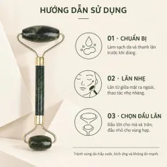 Cây Lăn Mặt Massage Cầm Tay Hai Đầu, Thanh Lăn Chăm Sóc Da Mặt Xanh Đậm