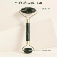 Cây Lăn Mặt Massage Cầm Tay Hai Đầu, Thanh Lăn Chăm Sóc Da Mặt Xanh Đậm