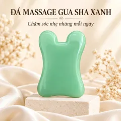 Đá Massage Mặt Gua Sha Xanh, Dụng Cụ Massage Cầm Tay Bo Tròn Chăm Sóc Da