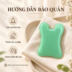 Đá Massage Mặt Gua Sha Xanh, Dụng Cụ Massage Cầm Tay Bo Tròn Chăm Sóc Da