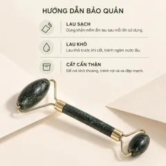 Cây Lăn Mặt Massage Cầm Tay Hai Đầu, Thanh Lăn Chăm Sóc Da Mặt Xanh Đậm