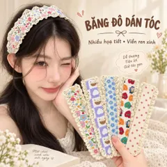 Băng Đô Dán Tóc Viền Ren Phong Cách Hàn Quốc, Miếng Dán Giữ Tóc Mái Khi Rửa Mặt Trang Điểm – Giao Họa Tiết Ngẫu Nhiên