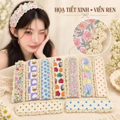 Băng Đô Dán Tóc Viền Ren Phong Cách Hàn Quốc, Miếng Dán Giữ Tóc Mái Khi Rửa Mặt Trang Điểm – Giao Họa Tiết Ngẫu Nhiên