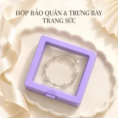 ộp Trưng Bày Trang Sức Màng Trong Suốt Màu Tím Pastel, Khung Vuông Đựng Nhẫn Khuyên Tai
