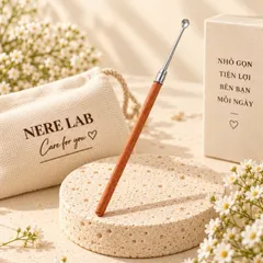 Cây Lấy Ráy Tai Cán Gỗ NERÉ LAB – Dụng Cụ Vệ Sinh Tai Đầu Thìa Bo Tròn, Nhỏ Gọn Tiện Dụng