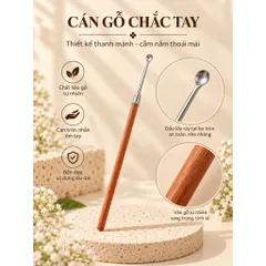 Cây Lấy Ráy Tai Cán Gỗ NERÉ LAB – Dụng Cụ Vệ Sinh Tai Đầu Thìa Bo Tròn, Nhỏ Gọn Tiện Dụng