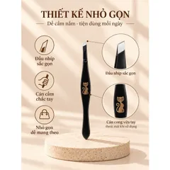 Nhíp Nhổ Lông Lucky Đầu Vát Chéo – Nhíp Gắp Lông Mày Cán Đen, Nhỏ Gọn Dễ Cầm