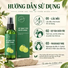 Xịt Mọc Tóc Bưởi Xanh 100ml – Xịt Dưỡng Tóc Tinh Dầu Vỏ Bưởi, Hoa Bưởi