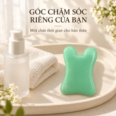 Đá Gua Sha Massage Mặt Màu Xanh, Dụng Cụ Chăm Sóc Da Cầm Tay Dáng Cong