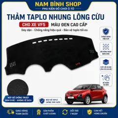 Thảm Taplo Nhung Lông Cừu Cho Xe VF5 Màu Đen Cao Cấp, Đế Chống Trượt, Chống Nóng Taplo