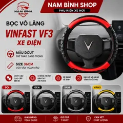 Bọc Vô Lăng Xe Điện VinFast VF3 Size 36cm Mẫu D-Cut | Ôm Tay, Thoáng Khí, Nhiều Màu Đẹp