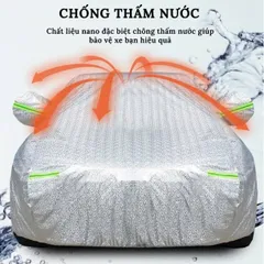 Bạt phủ xe VinFast VF3 tráng nhôm 3 lớp chống nắng nóng, chống nước, bảo vệ xe toàn diện