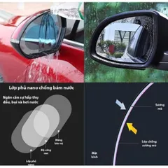 Bộ 2 miếng dán chống bám nước gương chiếu hậu xe hơi - Oval