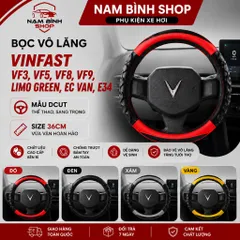 Bọc Vô Lăng Xe Điện VinFast VF3,VF5,VF8,VF9,Limo Green, Ec Van Size 36cm Mẫu D-Cut | Ôm Tay, Thoáng Khí, Nhiều Màu Đẹp
