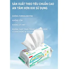 [GÓI 80] Khăn ướt cho bé sợi thực vật mềm mịn Uu-moonma nhập khẩu cao cấp