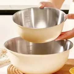 Âu trộn inox 304 cao cấp Uyiku đa năng có vạch chia dung tích size 19/22/24 cm