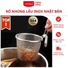 Rổ nhúng lẩu inox UYIKU Nhật Bản cao cấp không gỉ, có tay cầm chống nóng