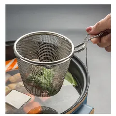 Rổ nhúng lẩu inox UYIKU Nhật Bản cao cấp không gỉ, có tay cầm chống nóng