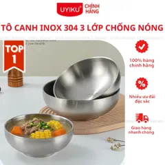 Bát tô canh inox 304 Uyiku chống nóng 3 lớp phong cách Hàn Quốc