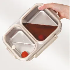 Hộp cơm giữ nhiệt inox 304 Uyiku cao cấp chia ngăn chống tràn, dùng được lò vi sóng