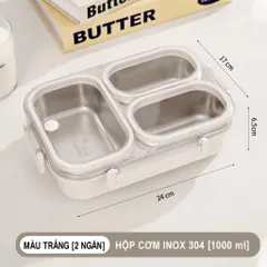 Hộp cơm giữ nhiệt inox 304 Uyiku cao cấp chia ngăn chống tràn, dùng được lò vi sóng