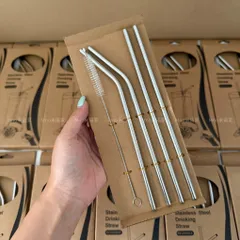 Bộ ống hút inox 304 Uyiku Nhật Bản cao cấp kèm que cọ rửa