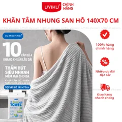 Khăn tắm nhung san hô Uyiku Nhật Bản siêu thấm, mềm mịn size 140*70 cm