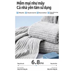 Khăn tắm nhung san hô Uyiku Nhật Bản siêu thấm, mềm mịn size 140*70 cm