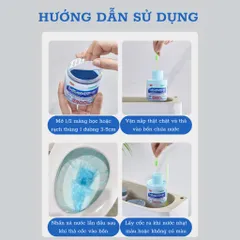 Cốc thả bồn cầu UYIKU Nhật Bản tan chậm - Diệt 99,9% vi khuẩn, làm sạch, khử mùi hôi tới 2900 lần xả