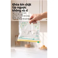 Túi Zip Đựng Thực Phẩm Uyiku Nhật Bản Khóa Kéo Chắc Chắn, Siêu Dày Size L / M