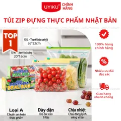Túi Zip Đựng Thực Phẩm Uyiku Nhật Bản Khóa Kéo Chắc Chắn, Siêu Dày Size L / M