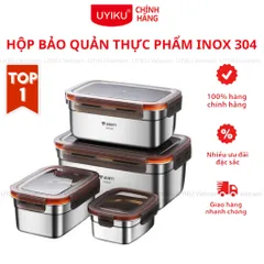 Hộp đựng thực phẩm Inox 304 Uyiku cao cấp có nắp đậy kín nhiều kích cỡ