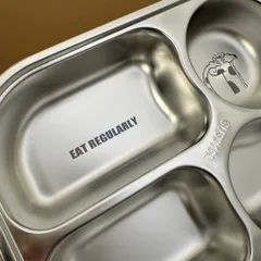 Khay ăn cho bé inox 316L Uyiku cao cấp kháng khuẩn chia ngăn tiện lợi