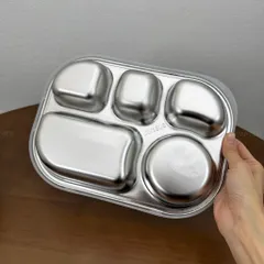 Khay ăn cho bé inox 316L Uyiku cao cấp kháng khuẩn chia ngăn tiện lợi