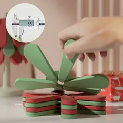 Miếng lót cách nhiệt silicon cao cấp Uyiku, miếng lót cốc, lót nồi decor hình cây thông noel