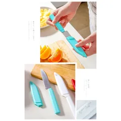 Dao gọt trái cây Nhật Bản bằng thép không gỉ cao cấp có nắp đậy mang đi du lịch tiện lợi