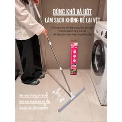 Cây gạt nước sàn nhà Nhật Bản lưỡi silicone 50cm đa năng tay cầm inox chắc chắn