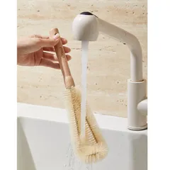 Cọ vệ sinh chai lọ UYIKU Nhật Bản cán gỗ sồi dài dễ dàng cọ rửa, chống xước