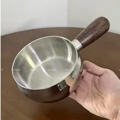 Quánh inox 316L cao cấp size 12-14 cm nguyên khối cán gỗ dùng nấu đồ cho bé ăn dặm