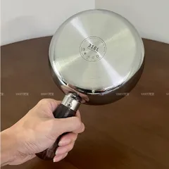 Quánh inox 316L cao cấp size 12-14 cm nguyên khối cán gỗ dùng nấu đồ cho bé ăn dặm