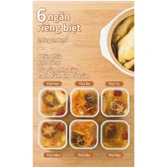 Hộp đựng thực phẩm 6 ngăn sâu lòng có nắp đậy riêng biệt tiện lợi 7in1