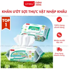 Khăn ướt cho bé sợi thực vật mềm mịn Uu-moonma nhập khẩu gói 80 tờ