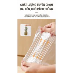 Cuộn 100 túi nilon đựng thực phẩm có quai xách phân hủy sinh học 35x42cm
