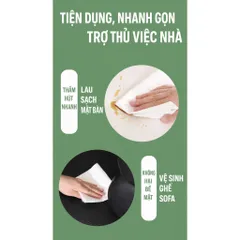 Khăn lau sợi tre thiên nhiên đa năng UYIKU Nhật Bản tái sử dụng 20 miếng/cuộn