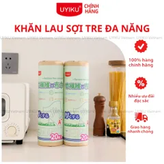 Khăn lau sợi tre thiên nhiên đa năng UYIKU Nhật Bản tái sử dụng 20 miếng/cuộn