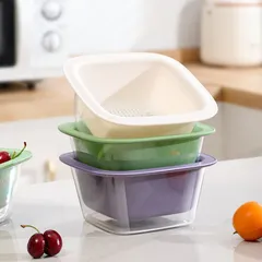 Rổ đựng trái cây mini UYIKU Nhật Bản có 2 lớp hứng nước tiện lợi