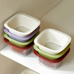 Rổ đựng trái cây mini UYIKU Nhật Bản có 2 lớp hứng nước tiện lợi