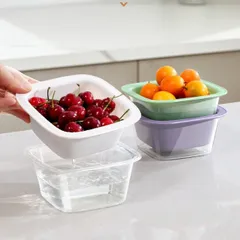Rổ đựng trái cây mini UYIKU Nhật Bản có 2 lớp hứng nước tiện lợi