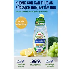 Nước rửa bát, ngâm rau củ quả hữu cơ Uyiku Nhật Bản, loại bỏ tồn dư hóa chất trên thực phẩm