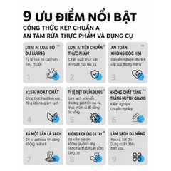 Nước rửa bát, ngâm rau củ quả hữu cơ Uyiku Nhật Bản, loại bỏ tồn dư hóa chất trên thực phẩm